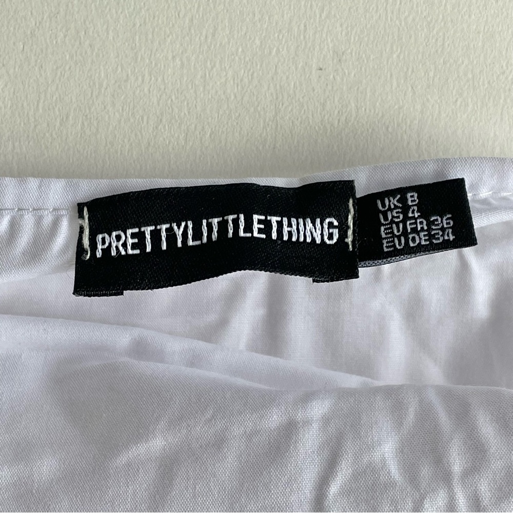 PrettyLittleThing Ruched White Ruffle Skirt - Picture 4 of 5